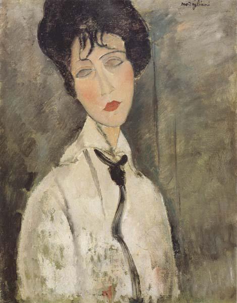 Amedeo Modigliani Femme a la cravate noire (mk38) oil painting picture